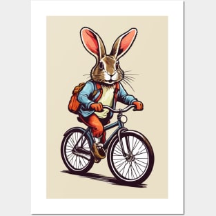 Rabbit on Bicycle Posters and Art